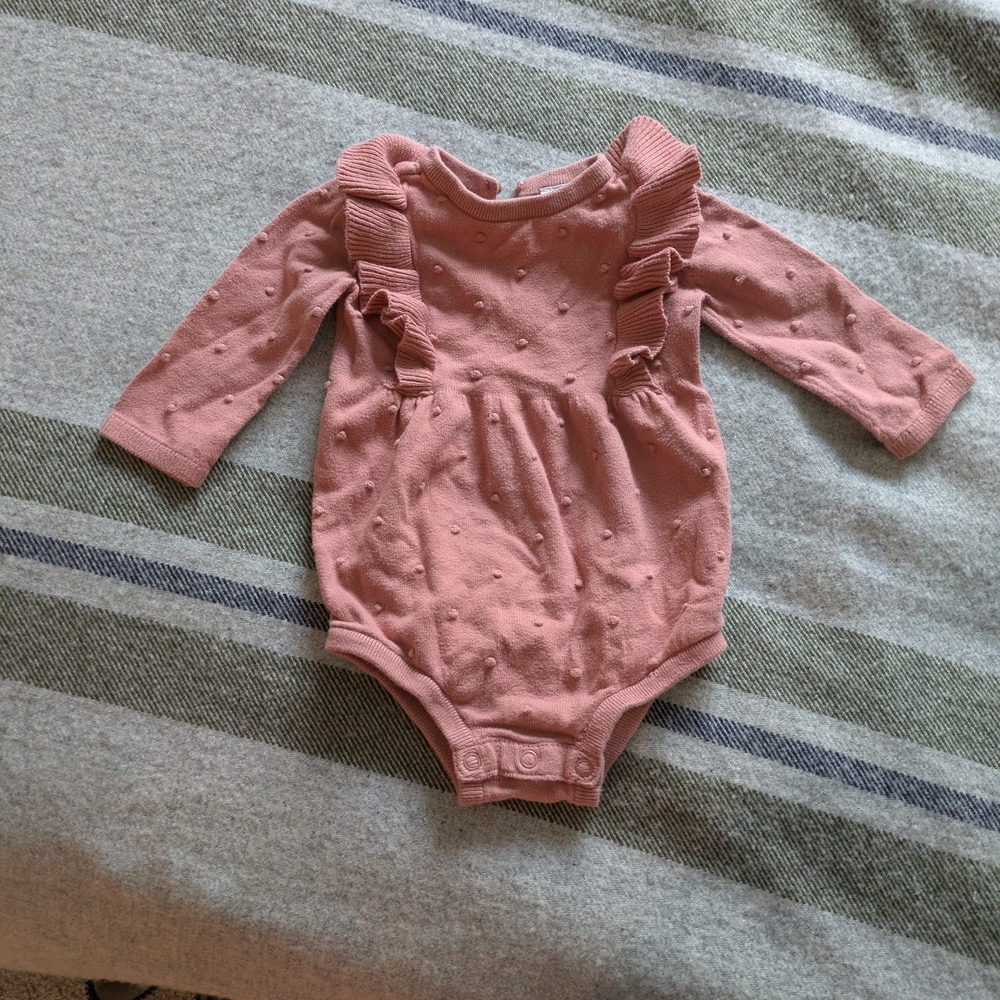 Carter's Pink Ruffled Bodysuit One Piece Size 6m